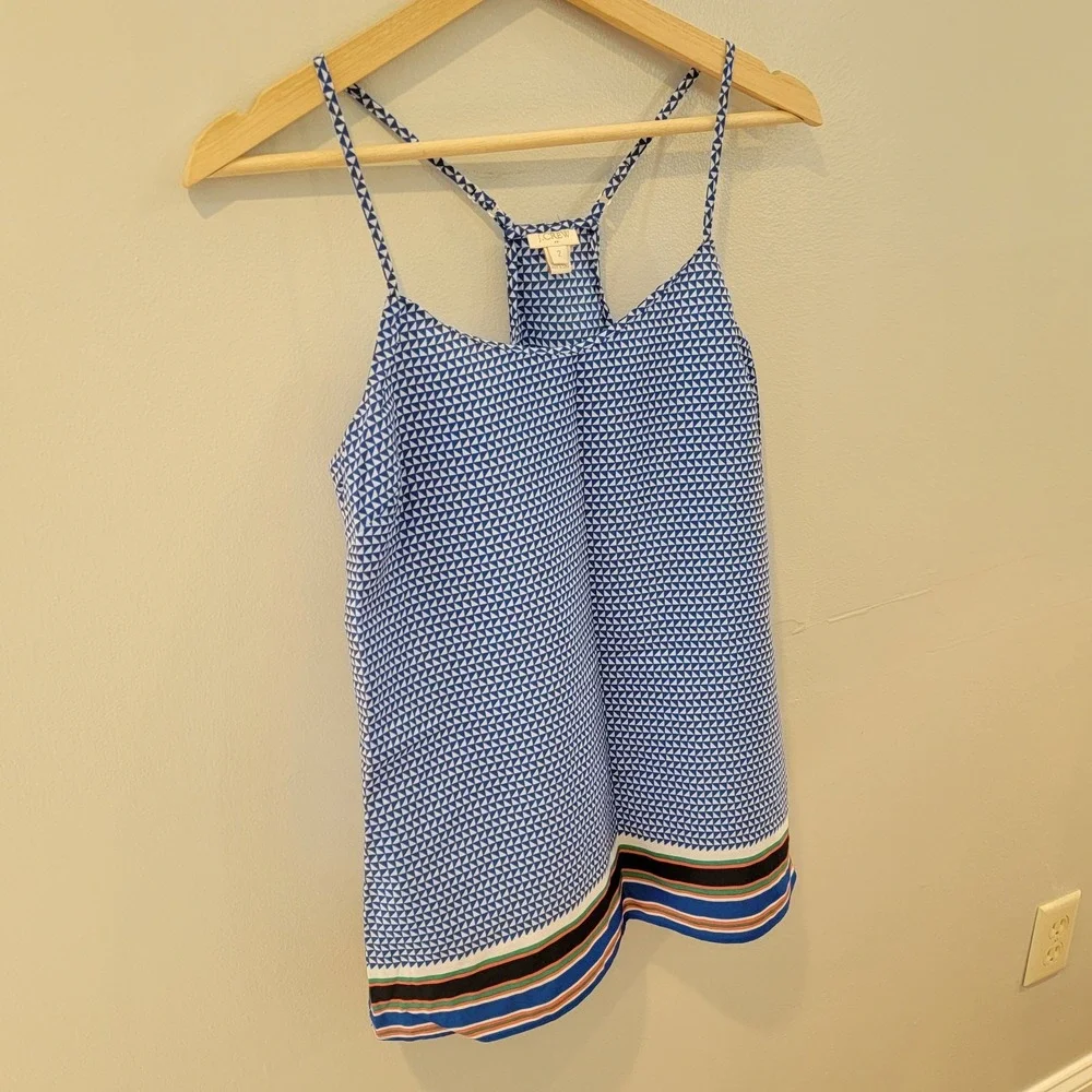 J Crew Camisole Women's Size 2 Blue Tank Top Cami Spaghetti Strap Blouse Boho‎